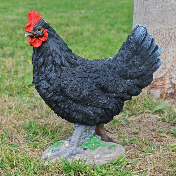 Black Chicken Garden Ornament- Two Sizes - Prezents.com