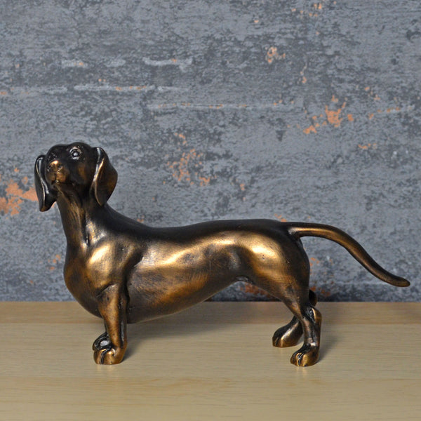 Dachshund Bronze Effect Sculpture - Prezents.com