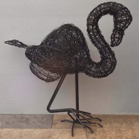 Black Wire Wrapped Flamingo