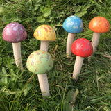 Ceramic Mushrooms Set of 6 - Prezents.com
