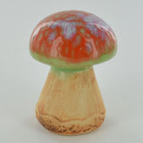 Mini Rounded Orange Ceramic Toadstool for the Garden - Prezents.com