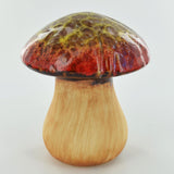 Rounded Red & Green Ceramic Toadstool for the Garden - Prezents.com