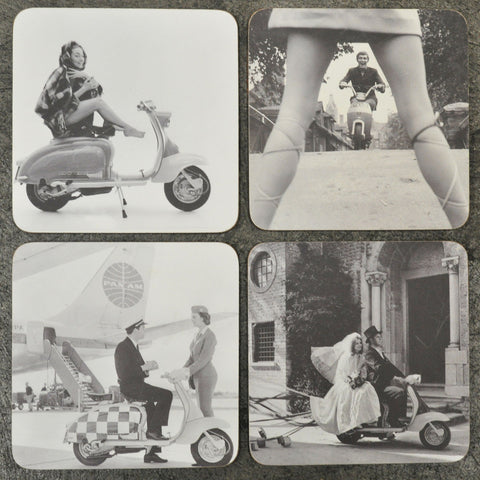 Lambretta Vintage Photo Coaster Set - Prezents.com