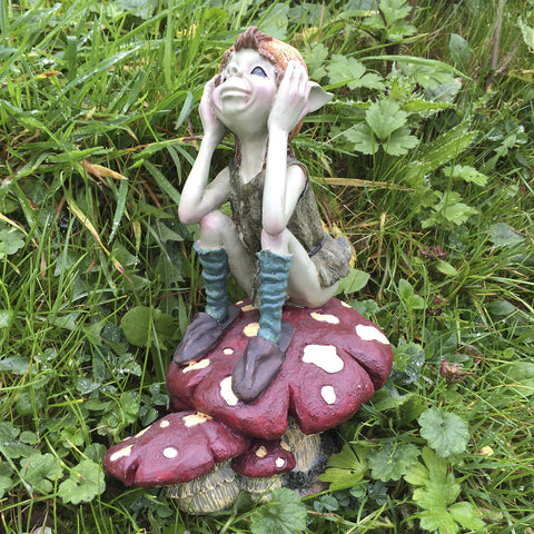 Pixie Thinking On A Mushroom by Tony Fisher - Prezents.com