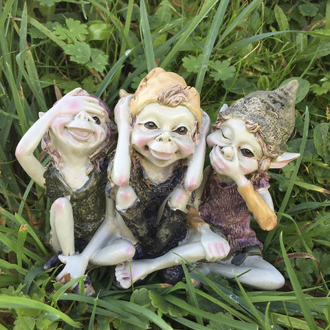 See, Hear, Speak No Evil Pixie Sculpture by Tony Fisher - Prezents.com