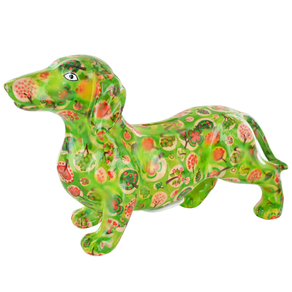 Pomme Pidou Frankie the Dachshund Animal Money Bank - Green
