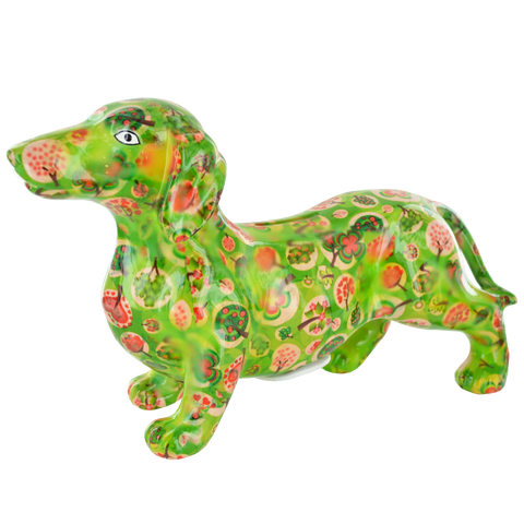 Pomme Pidou Frankie the Dachshund Animal Money Bank - Green