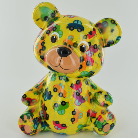 Pomme Pidou Toto the Teddy Bear Animal Money Bank - Yellow