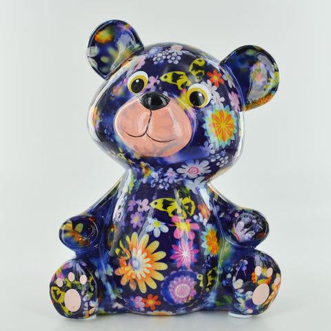 Pomme Pidou Toto the Teddy Bear Animal Money Bank - Purple