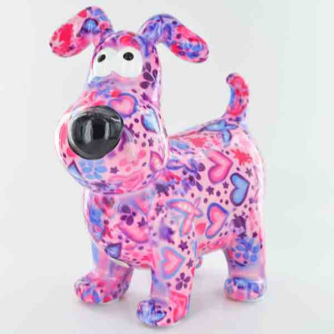 Pomme Pidou Hugo The Dog Animal Money Bank - Pink