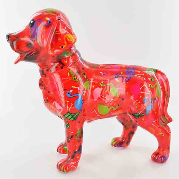 Pomme Pidou Sophie the Labrador Animal Money Bank - Red