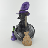 Witchcraft Cat In Cauldron H:17cm