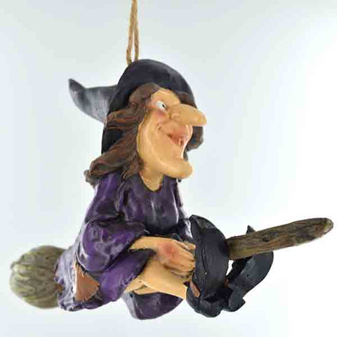 Witch On A Broom Stick Hanging Ornament 39983