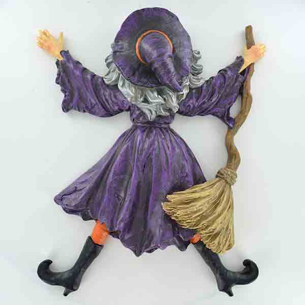 Witch Splat Wall Plaque-Purple Dress 30cm 39989