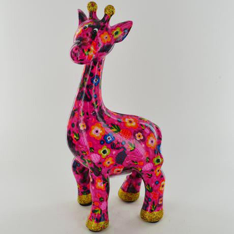 Pomme Pidou Celeste the Giraffe Animal Money Bank - Pink