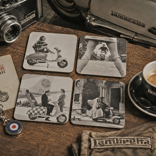 Lambretta Vintage Photo Coaster Set of 4