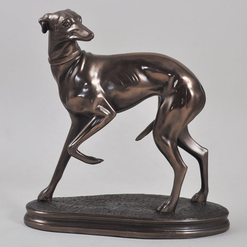 Standing Whippet Cold Cast Bronze Sculpture - Prezents.com