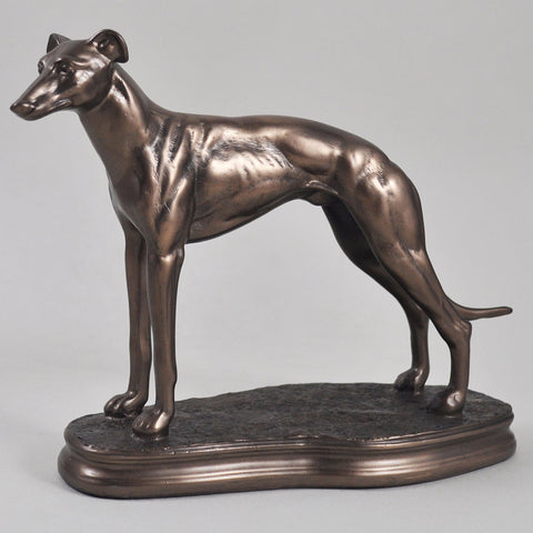 Standing Greyhound Cold Cast Bronze Sculpture - Prezents.com