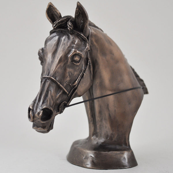Eventers Head Cold Cast Bronze Horse Sculpture by Harriet Glen - Prezents.com