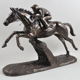 The Hurdler Cold Cast Bronze Horse Sculpture by Harriet Glen - Prezents.com