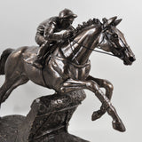 The Hurdler Cold Cast Bronze Horse Sculpture by Harriet Glen - Prezents.com