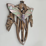 Art Deco She Butterfly Bronze Wall Mirror Plaque - Prezents.com