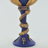 Gold Celtic Pentagram Symbol On Blue Goblet Alter Decor