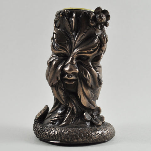 Greenman Candle Holder Cold Cast Bronze Ornament - Prezents.com