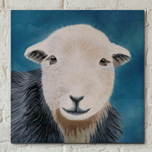 Hannah Herdwick Sheep by S Mackins Ceramic Picture Tile Wall Decor Pipelined Art