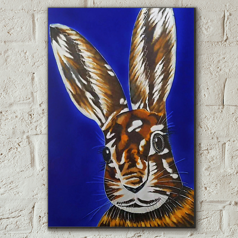 Hare Raising Decorative Ceramic Tile by Sam Fenner