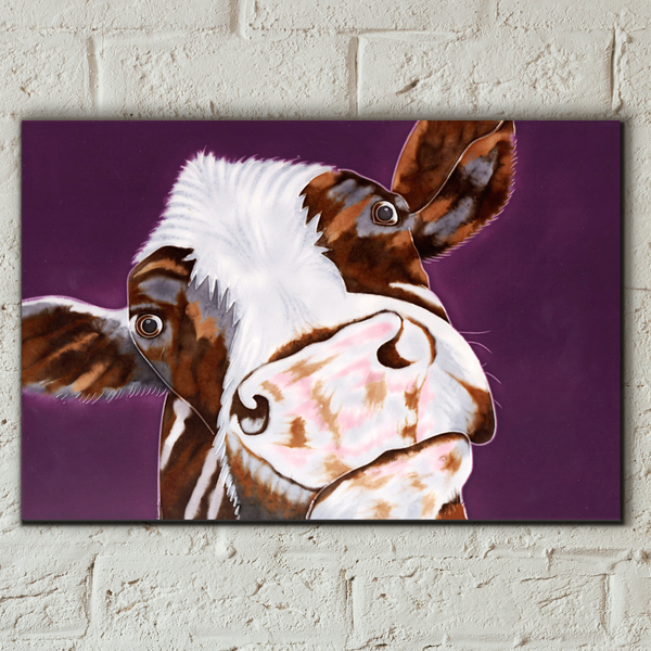 Soppy Cow Decorative Ceramic Tile by Sam Fenner