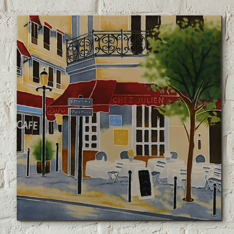The Crepe House Decorative Ceramic Tile by Brent Heighton