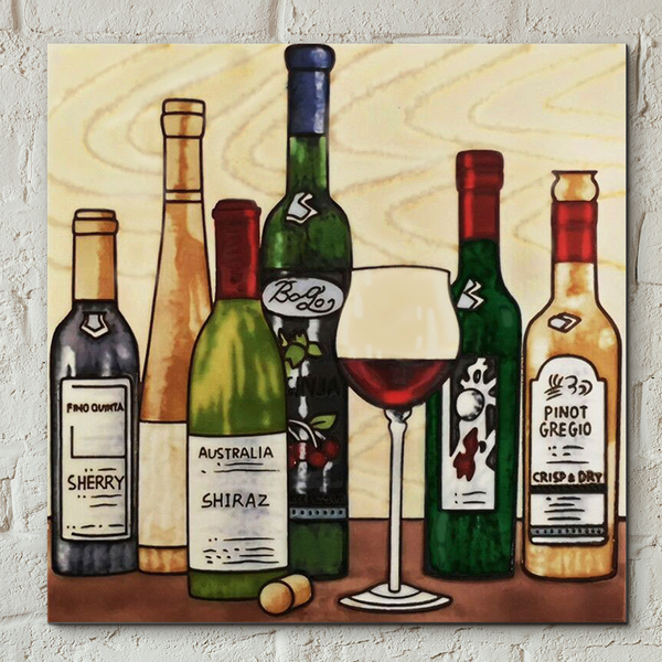 Vineyard's Collection Ceramic Picture Tile by K Andy 8x8"