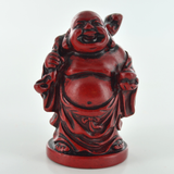 Set of 6 Small Red Resin Assorted Laughing Buddhas