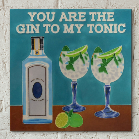Gin to My Tonic Decorative Ceramic Tile 8x8"