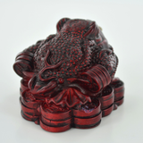 Small 3 Legged Red Resin Money Toad Lucky Ornament Feng Shui