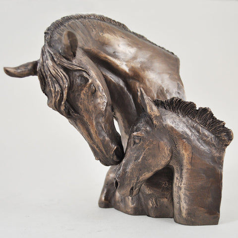 Mare and Foal Cold Cast Bronze Sculpture by David Geenty - Prezents.com