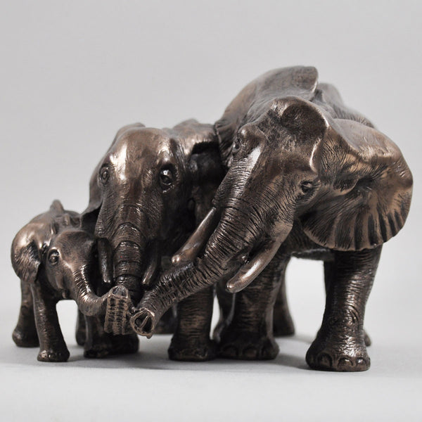Family of Elephants Cold Cast Bronze Sculpture - Prezents.com