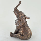 Sitting Elephant Cold Cast Bronze Sculpture - Prezents.com