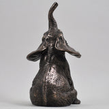 Sitting Elephant Cold Cast Bronze Sculpture - Prezents.com