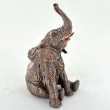 Sitting Elephant Cold Cast Bronze Sculpture - Prezents.com