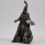 Sitting Elephant Cold Cast Bronze Sculpture - Prezents.com