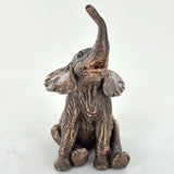 Sitting Elephant Cold Cast Bronze Sculpture - Prezents.com