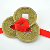 20 Sets of 3 Coins Tied With Red Ribbon Feng Shui
