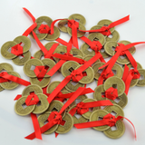 20 Sets of 3 Coins Tied With Red Ribbon Feng Shui