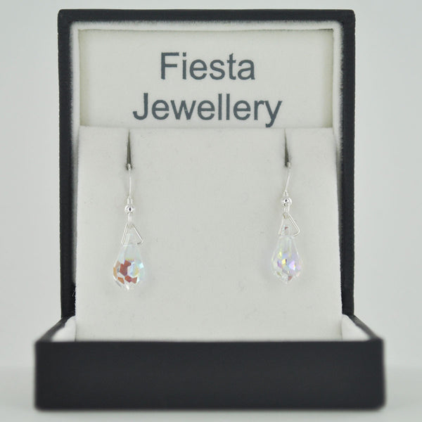 Sterling Silver Crystal Drop Earrings - Prezents.com