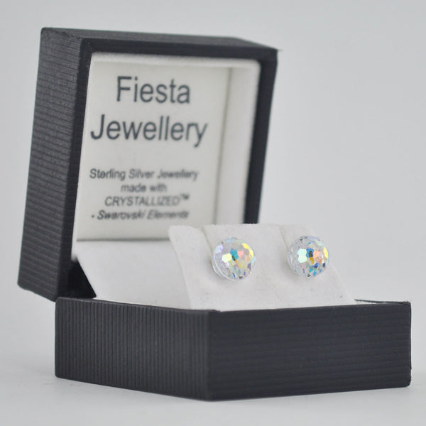 Sterling Silver Crystal Ball Earrings - Prezents.com