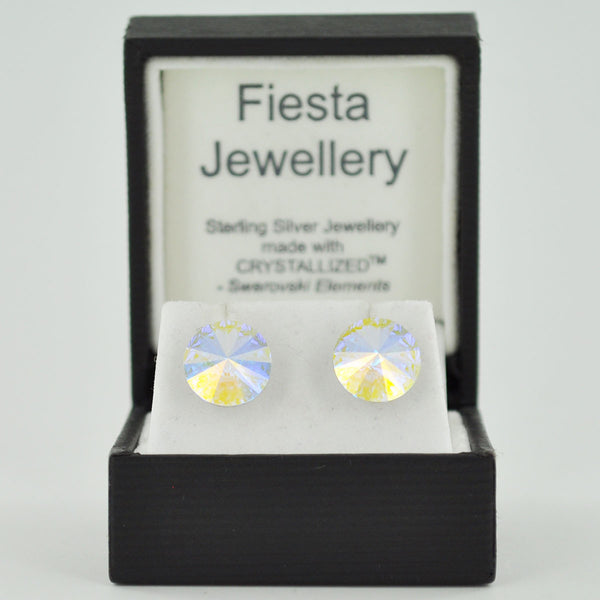 Sterling Silver 10mm Crystal Clip Earrings - Six Colours - Prezents.com