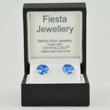 Sterling Silver 8mm Faceted Crystal Clip Earrings - Nine Colours - Prezents.com