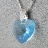 Sterling Silver 14mm Crystal Heart Necklace - 12 Colours - Prezents.com